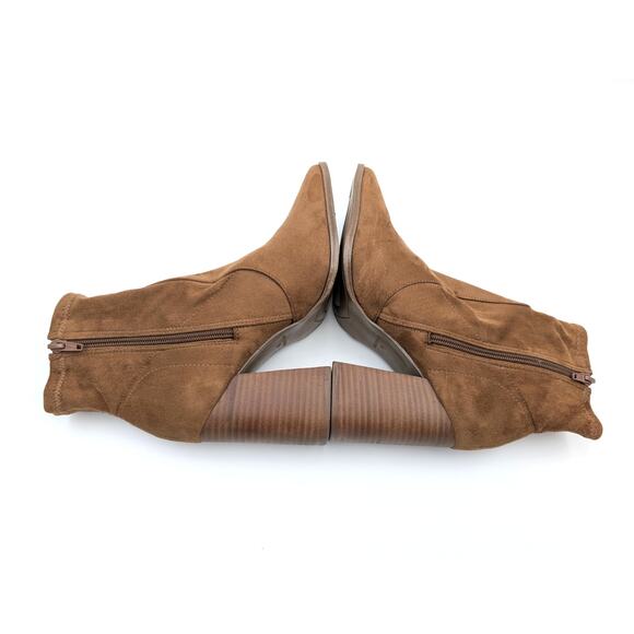 Steve Madden Touchdown Ankle Booties Side Zip Women's Brown Size US8M EU39 - Picture 9 of 15